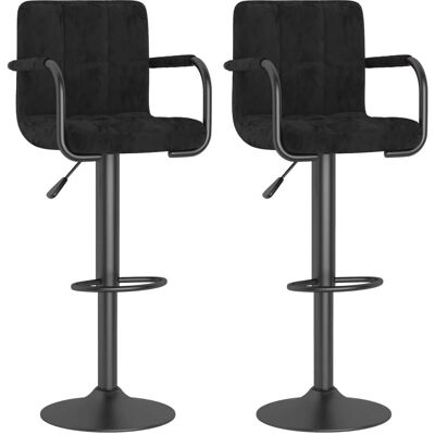 vidaXL Schwarzes Samt Barhocker - Barhocker vidaXL Schwarzes Samt Barhocker - Barhocker