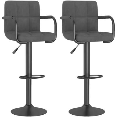 vidaXL 334660 Dunkelgrau Samtvel Barhocker - Bar Stool vidaXL 334660 Dunkelgrau Samtvel Barhocker - Bar Stool