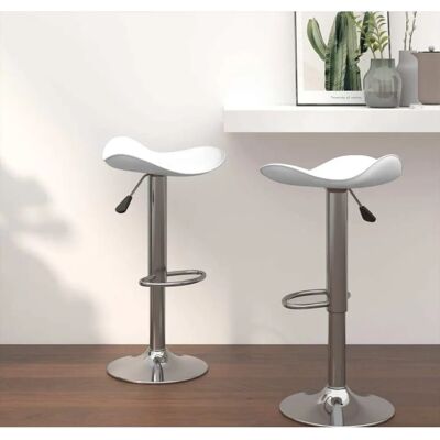 vidaxl Weiß Höhenverstellbarer Barhocker - Barhocker vidaxl Weiß Höhenverstellbarer Barhocker - Barhocker