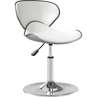 vidaXL Weiß Faux Leder Höhenverstellbarer Barhocker - Bar Stool vidaXL Weiß Faux Leder Höhenverstellbarer Barhocker - Bar Stool
