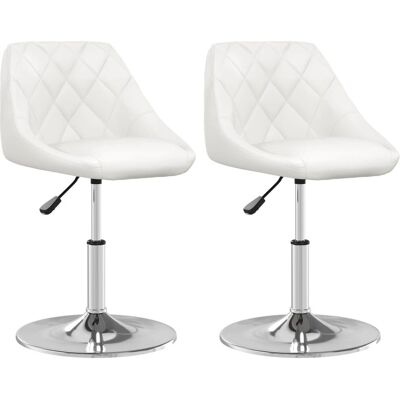 VidaXL 335159 Moderne Witte Verstelbare Draaibare Eetkamerstoel - Meubilair Restaurant VidaXL 335159 Moderne Witte Verstelbare Draaibare Eetkamerstoel - Meubilair Restaurant