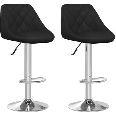 VidaXL Zwarte Kunstleren Barkrukken - Modern, Verstelbaar, 2 stuks VidaXL Zwarte Kunstleren Barkrukken - Modern, Verstelbaar, 2 stuks