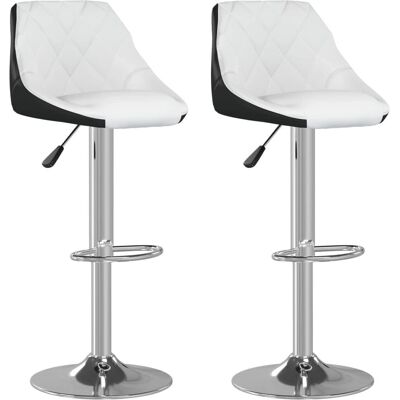 VidaXL 335239 Taburetes de Bar en Cuero Sintético Blanco y Negro - Taburete de Barra VidaXL 335239 Taburetes de Bar en Cuero Sintético Blanco y Negro - Taburete de Barra