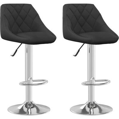 vidaXL Zwart Fluwelen 2-delige Barkruk Set vidaXL Zwart Fluwelen 2-delige Barkruk Set