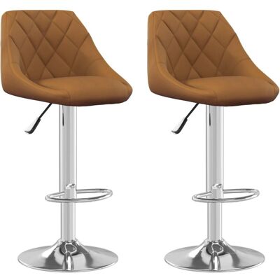 vidaXL 873719 Braune Samtbarhocker - Bar Stool vidaXL 873719 Braune Samtbarhocker - Bar Stool