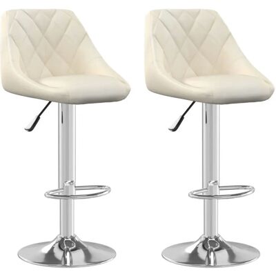 vidaXL 794075 Crème Fluweel 2-delige Barkrukken vidaXL 794075 Crème Fluweel 2-delige Barkrukken