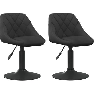 vidaXL Zwarte velvet draaistoelen 2 stuks - Eetkamerstoelen vidaXL Zwarte velvet draaistoelen 2 stuks - Eetkamerstoelen
