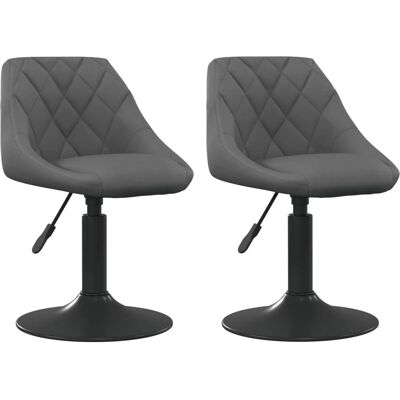 vidaXL Draaiende Eetkamerstoelen Donkergrijs Fluweel - Dining Chairs vidaXL Draaiende Eetkamerstoelen Donkergrijs Fluweel - Dining Chairs