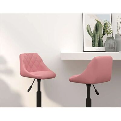 Vidaxl Rosa Samt Drehbare Esszimmerstühle - 2er-Set Vidaxl Rosa Samt Drehbare Esszimmerstühle - 2er-Set