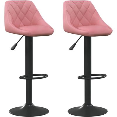 VidaXL 335343 Samtvelour Pink Barhocker - Bar Stool VidaXL 335343 Samtvelour Pink Barhocker - Bar Stool