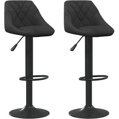 Conjunto de 2 taburetes de bar de terciopelo negro VIDA XL Conjunto de 2 taburetes de bar de terciopelo negro VIDA XL