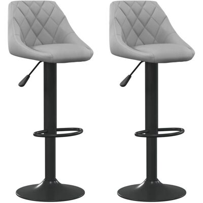 vidaXL 335349 Light Grey Velvet Bar Stool - Bar Stool vidaXL 335349 Light Grey Velvet Bar Stool - Bar Stool