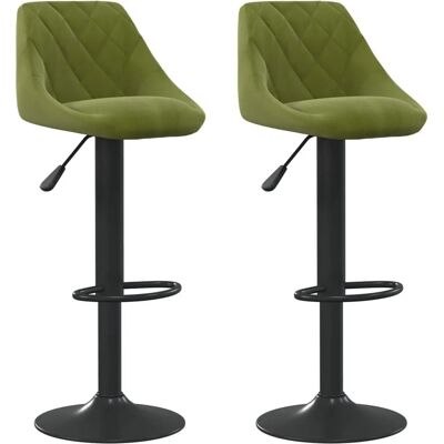 vidaXL - Samtvelour Barhocker 2 Stück Hellgrün - Barhocker vidaXL - Samtvelour Barhocker 2 Stück Hellgrün - Barhocker