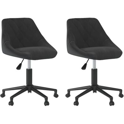 Vidaxl Zwarte Fluwelen Draaiende Eetkamerstoelen Set van 2 Vidaxl Zwarte Fluwelen Draaiende Eetkamerstoelen Set van 2