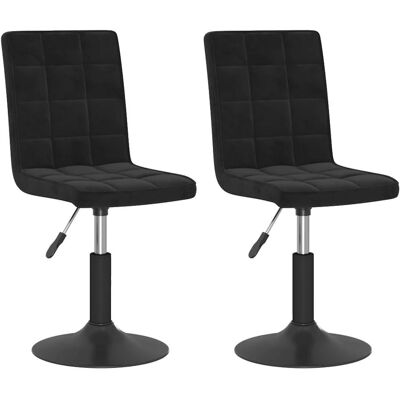 vidaXL Zwarte Fluwelen Draaistoelen Set 2 vidaXL Zwarte Fluwelen Draaistoelen Set 2