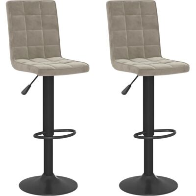 VidaXL 335763 Lichtgrijs Velvet Barstoel VidaXL 335763 Lichtgrijs Velvet Barstoel