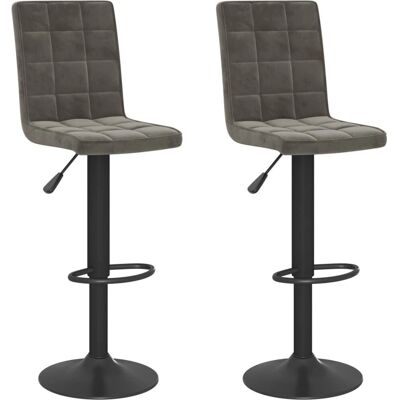 vidaXL 940040 Taburete de terciopelo gris oscuro - Taburete de bar vidaXL 940040 Taburete de terciopelo gris oscuro - Taburete de bar