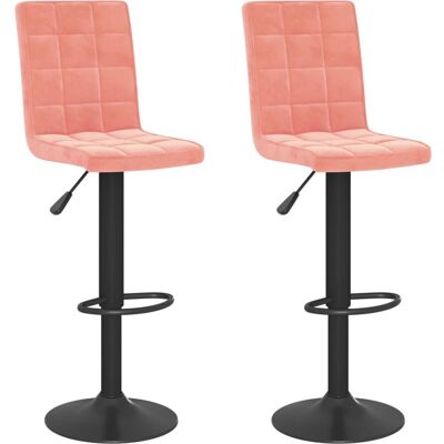 VidaXL Modell 750769 Pink Samt Höhenverstellbarer Barhocker - Bar Stool VidaXL Modell 750769 Pink Samt Höhenverstellbarer Barhocker - Bar Stool