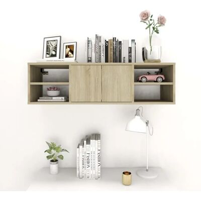 vidaXL Væghylde eg Sonoma 102x30x29 cm Ingegnørtræ - Væghylde vidaXL Væghylde eg Sonoma 102x30x29 cm Ingegnørtræ - Væghylde
