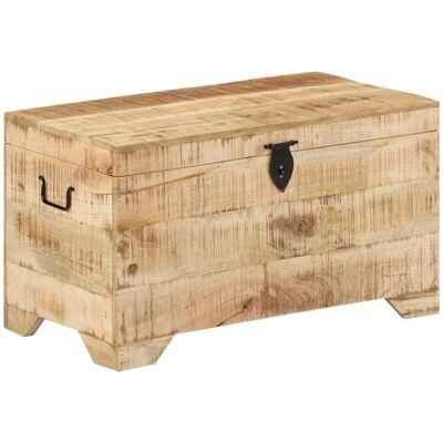 vidaXL Coffre de rangement en bois de mangue brut – Banc d'entrée et couloir - Publicité vidaXL Coffre de rangement en bois de mangue brut – Banc d'entrée et couloir - Publicité