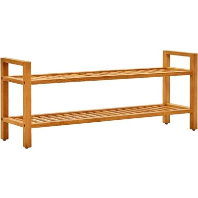 vidaXL Massief eikenhouten schoenenrek met 2 planken vidaXL Massief eikenhouten schoenenrek met 2 planken