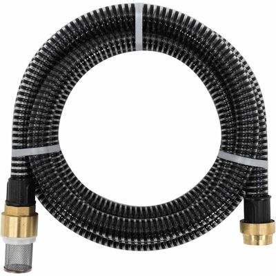vidaXL Saugschlauch 4m Schwarz mit Messinganschlüssen - Schlauch vidaXL Saugschlauch 4m Schwarz mit Messinganschlüssen - Schlauch