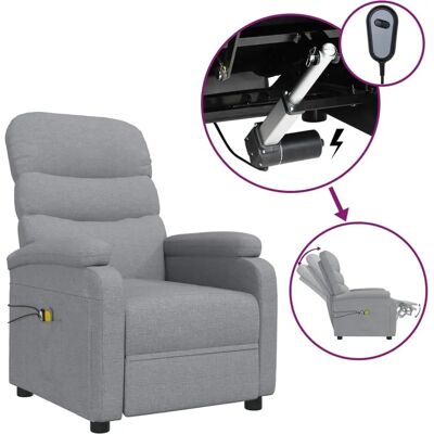 Fauteuil de Massage Électrique vidaXL - Gris Clair - Reclinable - Publicité Fauteuil de Massage Électrique vidaXL - Gris Clair - Reclinable - Publicité