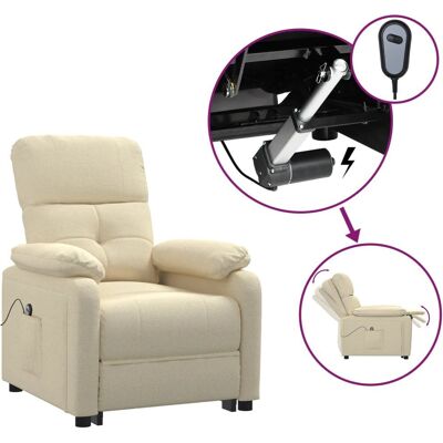 VidaXL Fauteuil d'accent - Reclinable électrique en tissu crème - Publicité VidaXL Fauteuil d'accent - Reclinable électrique en tissu crème - Publicité