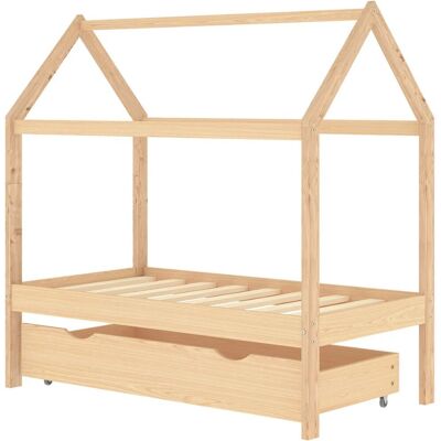 vidaXL Kinderbett mit Schublade - 70x140 cm Holzrahmen vidaXL Kinderbett mit Schublade - 70x140 cm Holzrahmen