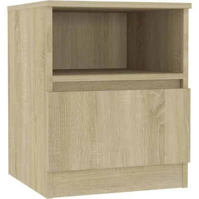 vidaXL Table de Nuit Chêne - Nighstand avec Tiroir et Étagère - Publicité vidaXL Table de Nuit Chêne - Nighstand avec Tiroir et Étagère - Publicité
