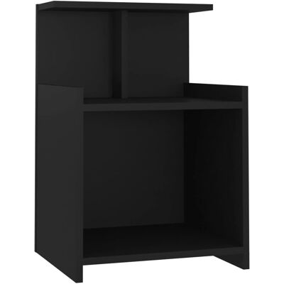vidaXL Schwarzes Nachttisch - Nachttisch mit 3 Regalen vidaXL Schwarzes Nachttisch - Nachttisch mit 3 Regalen