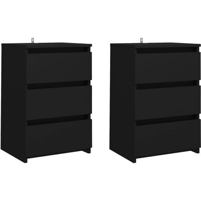 Mesita de noche negra vidaXL - Mesa de noche - Almacenamiento duradero Mesita de noche negra vidaXL - Mesa de noche - Almacenamiento duradero