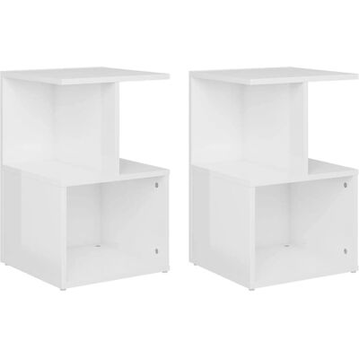 vidaXL Hoogglans Witte Nachtkastjes 2 stuks - Bedside Cabinets 35x35x55 cm vidaXL Hoogglans Witte Nachtkastjes 2 stuks - Bedside Cabinets 35x35x55 cm