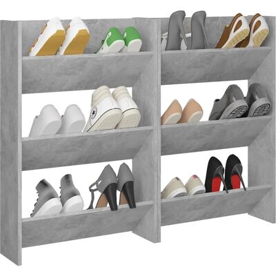 vidaXL Armarios de zapateras de pared Gris Claro - Armarios de zapateras de pared vidaXL Armarios de zapateras de pared Gris Claro - Armarios de zapateras de pared