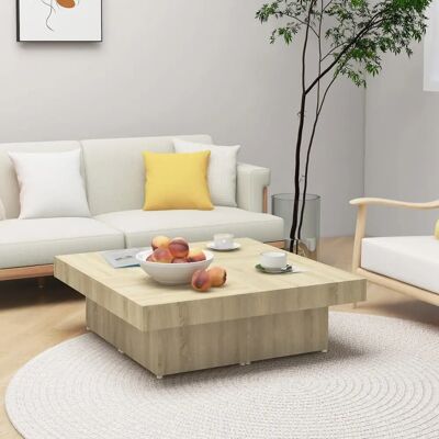 vidaXL Eikenhouten Salontafel 90x90x28 cm Houtmateriaal vidaXL Eikenhouten Salontafel 90x90x28 cm Houtmateriaal