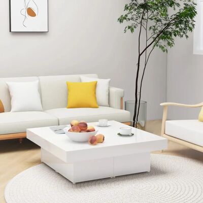 vidaXL Witte hoogglans salontafel 90x90x28 cm vidaXL Witte hoogglans salontafel 90x90x28 cm
