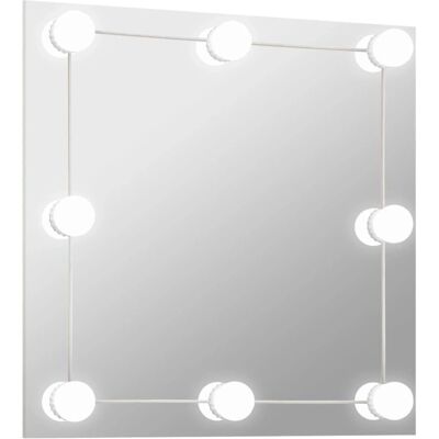 vidaXL Wandspiegel met LED-verlichting Vierkant Glas - Wandspiegel vidaXL Wandspiegel met LED-verlichting Vierkant Glas - Wandspiegel