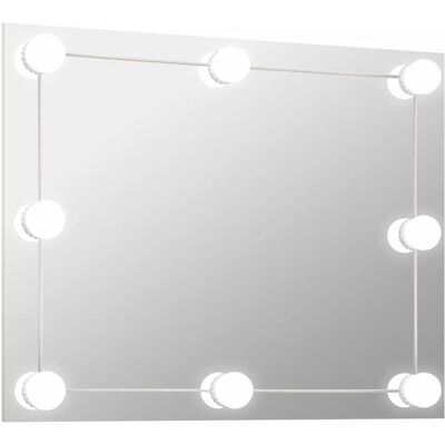 vidaXL vægspiegel uden ramme med LED-lys rektangulært glas - Vægspiegel vidaXL vægspiegel uden ramme med LED-lys rektangulært glas - Vægspiegel