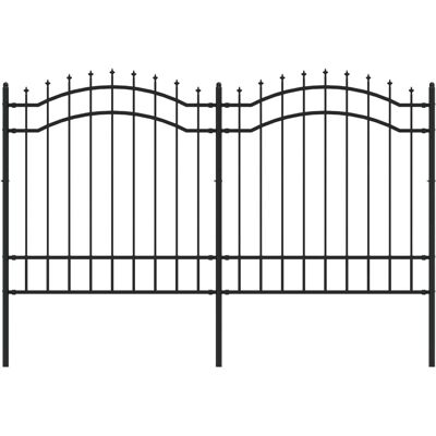vidaXL Gartenzaun mit Speer Spitze - Schwarz, 165 cm Stahlzaun vidaXL Gartenzaun mit Speer Spitze - Schwarz, 165 cm Stahlzaun