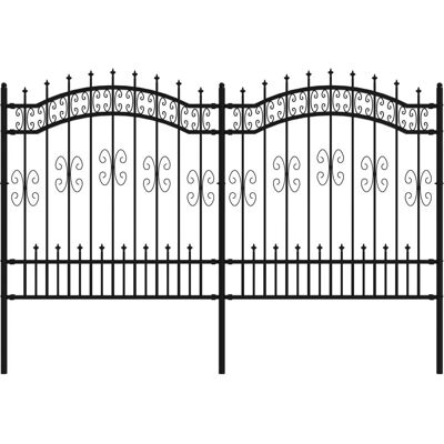 Valla de jardín vidaXL 165 cm acero recubierto de polvo negro con punta de lanza Valla de jardín vidaXL 165 cm acero recubierto de polvo negro con punta de lanza