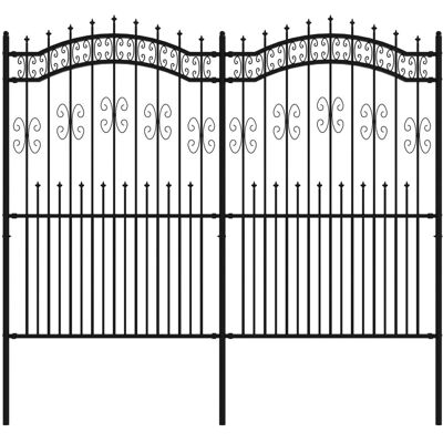vidaXL Gartenzaun Schwarz 222 cm Stahl - Gartenzäune vidaXL Gartenzaun Schwarz 222 cm Stahl - Gartenzäune