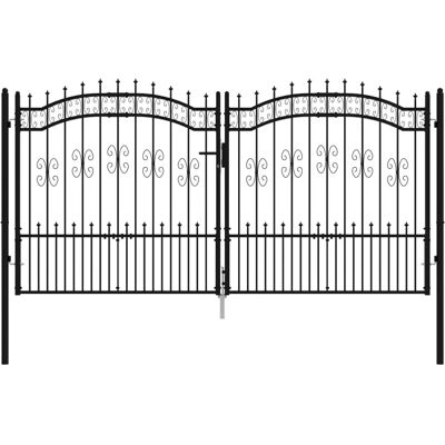 vidaXL Zauntor mit Lanze Spitzen Schwarz - 305x198 cm vidaXL Zauntor mit Lanze Spitzen Schwarz - 305x198 cm