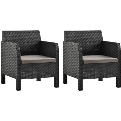 VidaXL Mebel ogrodowy z poduszkami - Wzór rattan VidaXL Mebel ogrodowy z poduszkami - Wzór rattan