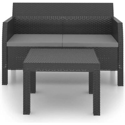 Maisonchic Gartenset - 2-teiliges Rattan-Grau Lounge-Set Maisonchic Gartenset - 2-teiliges Rattan-Grau Lounge-Set