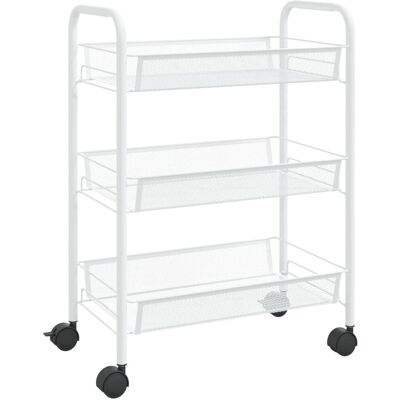 vidaXL 3-stufiger Küchenwagen Weiß Eisen Organizer - Küchenwagen vidaXL 3-stufiger Küchenwagen Weiß Eisen Organizer - Küchenwagen