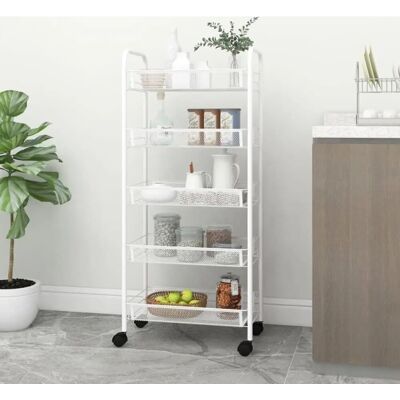 vidaXL Weiß 5-stufiger Küchentrolley - Küchenwagen vidaXL Weiß 5-stufiger Küchentrolley - Küchenwagen
