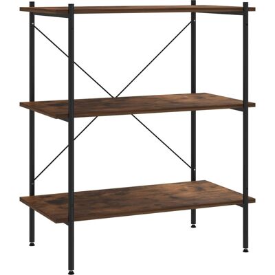 vidaXL 3-stöckiges Regalsystem Schwarz und Dunkles Holz - Bücherregal vidaXL 3-stöckiges Regalsystem Schwarz und Dunkles Holz - Bücherregal