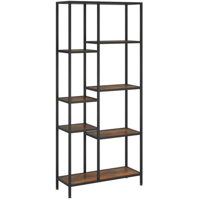 vidaXL 336360 Dunkelbraun und Schwarz Stahlregal - Bücherregal vidaXL 336360 Dunkelbraun und Schwarz Stahlregal - Bücherregal
