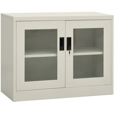 Armoire de Bureau en Acier vidaXL - 90x40x70 cm, Gris Clair, Avec Verrou Armoire de Bureau en Acier vidaXL - 90x40x70 cm, Gris Clair, Avec Verrou