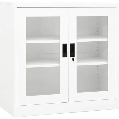 Armoire de bureau en acier blanc vidaXL avec serrure - Bureau - Publicité Armoire de bureau en acier blanc vidaXL avec serrure - Bureau - Publicité